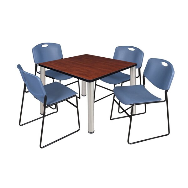 Kee/Zeng Kee Square Table & Chair Set, Wood, Metal, Polypropylene Top TB4242CHBPCM44BE - main